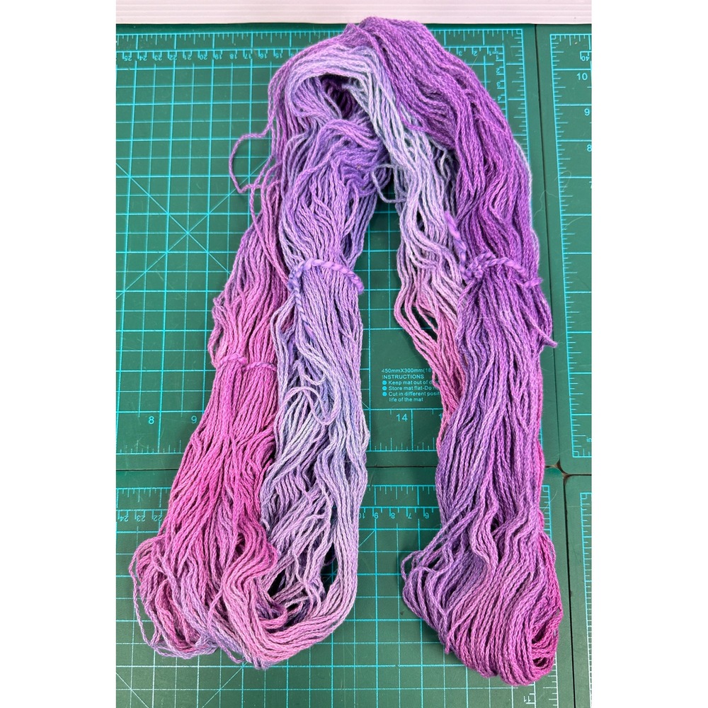 Handpainted Fingering Yarn Hank Purple Magenta Lavender Variegated Skein 400Y